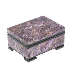 Шкатулка из камня чароит 8х6х4 см — 