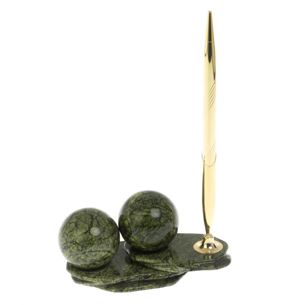 Композиция "Два шара" из змеевика фото 1 — 