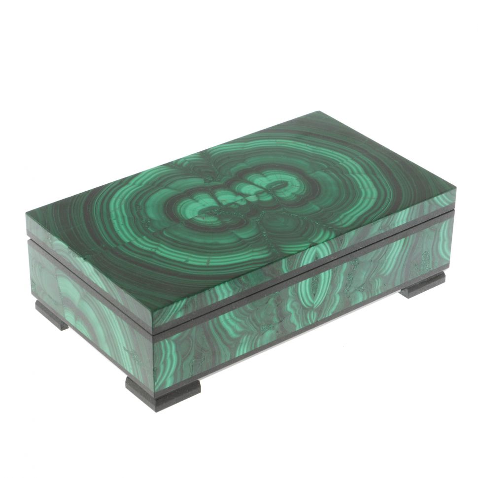 Шкатулка из малахита 16х9х5 см фото 1 — 