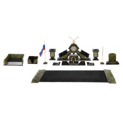 Письменный набор &quot;Орел&quot; из змеевика с бюваром и лотком для бумаг А4 — 