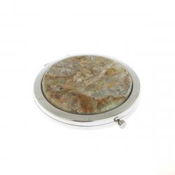 Зеркало круглое зеленый флюорит цвет серебро — 