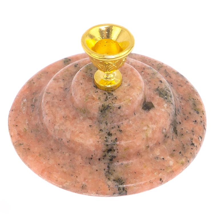 Подсвечник церковный из розового мрамора 7х4,5 см фото 1 — 