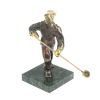 Статуэтка из бронзы "Сталевар" камень змеевик фото 1 — 