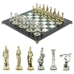 Шахматы &quot;Олимпийские игры&quot; доска 44х44 см из мрамора и змеевика — 