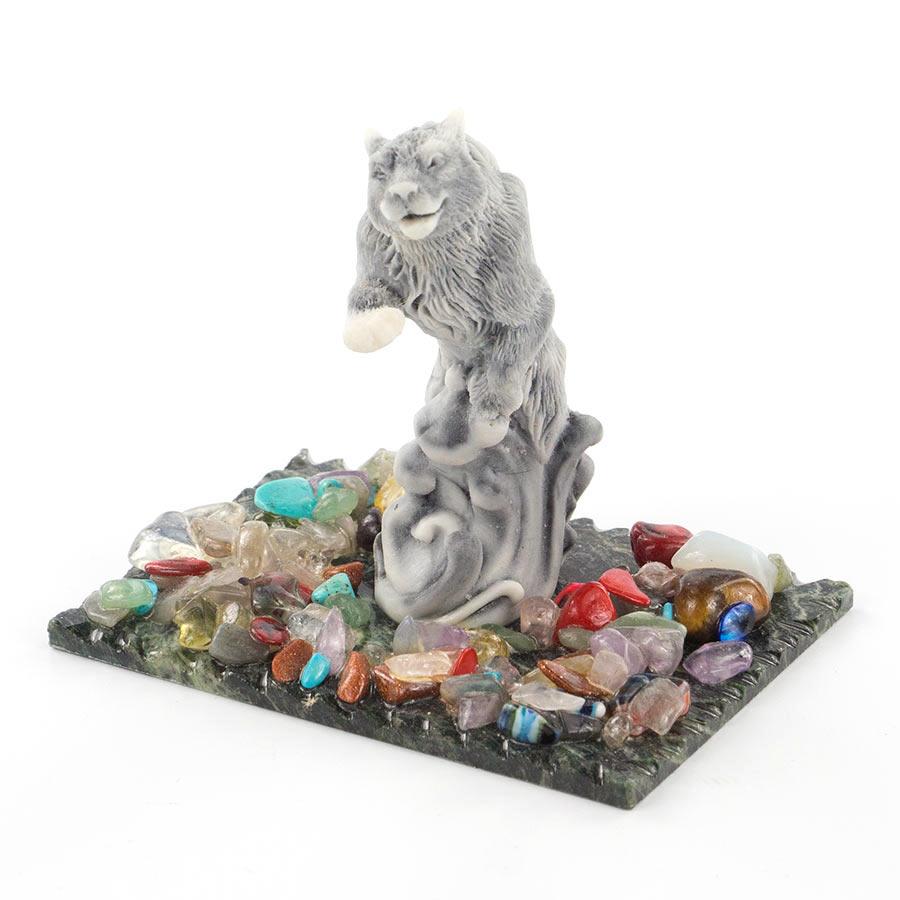 Сувенир "Сказочный волк" из мрамолита фото 1 — 