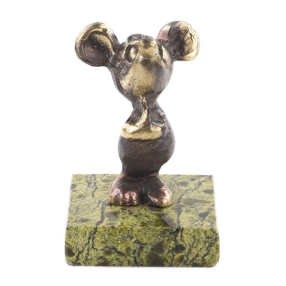 Сувенир из бронзы и змеевика "Мышонок" фото 1 — 