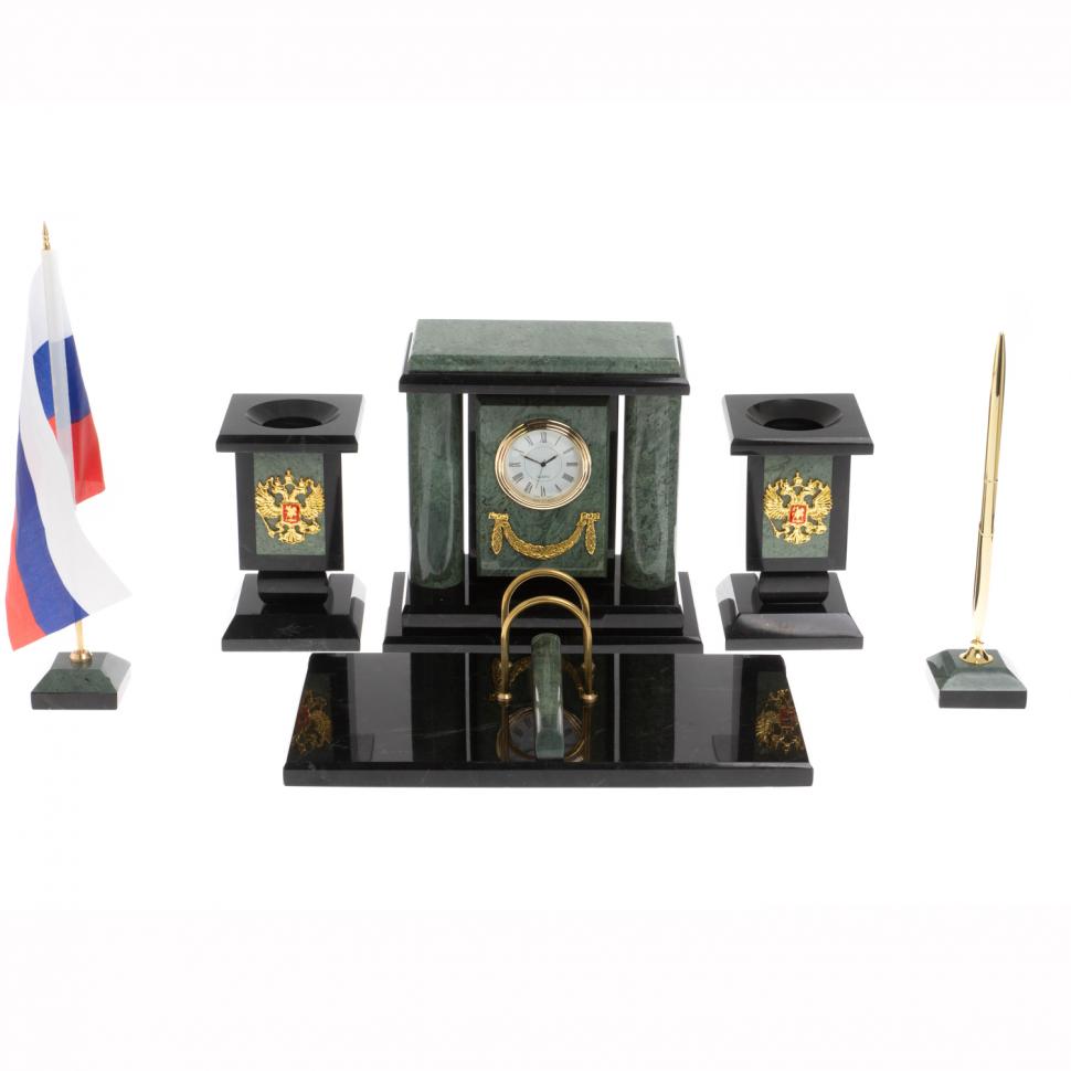 Настольный набор "Премьер" из офиокальцита фото 1 — 