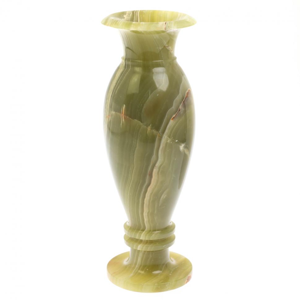 Декоративная ваза камень зеленый оникс 10х30 см (4х12) фото 1 — 