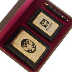 Подарочный набор &quot;Держава&quot; обложка для паспорта, ежедневник и ручка Parker — 