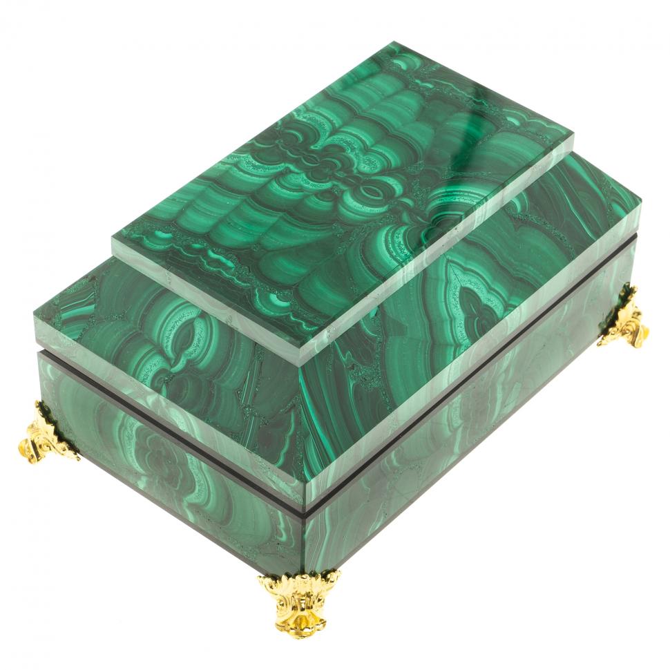 Ларец из малахита "Драгоценный" 14х9х7,5 см фото 1 — 