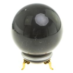 Шар из черного мрамора 9 см на подставке — 