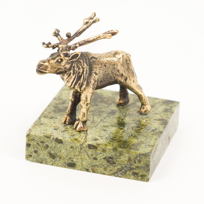 Статуэтка "Олень" из бронзы и змеевика фото 1 — 