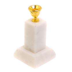 Подсвечник церковный &quot;Столбик&quot; из белого мрамора — 