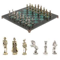 Шахматы &quot;Отечественная война 1812 г.&quot; доска 40х40 см шабровский змеевик — 
