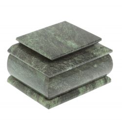 Шкатулка из шабровского змеевика с зеркалом 12х9,5х7 см — 