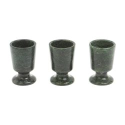 Набор рюмок из шабровского змеевика 3 шт 4х4х6 см — 