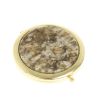 Зеркало карманное круглое из камня жельбертит цвет золото фото 1 — 