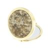 Зеркало карманное круглое из камня жельбертит цвет золото фото 2 — 
