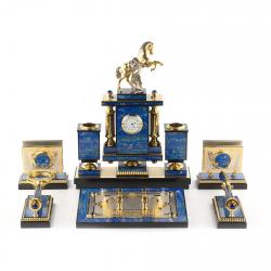 Настольный прибор &quot;Конь с попоной&quot; лазурит — 