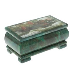 Шкатулка &quot;Белка&quot; из змеевика 16х8х7,5 см — 