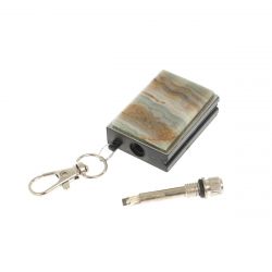 Брелок огниво &quot;Вечная спичка&quot; с накладкой из камня шайтанский переливт 2,8х1,3х5 см — 