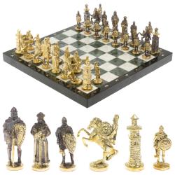 Шахматы &quot;Богатыри&quot; 40х40 см из мрамора и змеевика — 