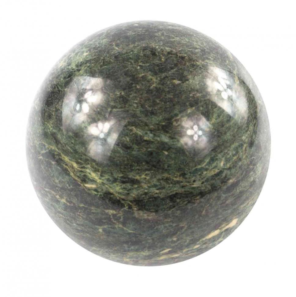 Шар 12 см из темно-зеленого змеевика фото 1 — 