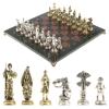 Шахматы "Дон Кихот" доска 40х40 см лемезит змеевик фото 1 — 