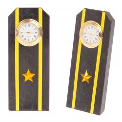 Часы &quot;Погон майор ВМФ / Капитан 3-го ранга&quot; камень змеевик — 