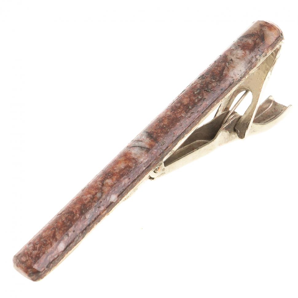 Зажим для галстука с камнем авантюрин фото 1 — 