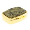 Таблетница на 2 отделения камень змеевик цвет золото фото 1 — 