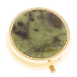 Таблетница на 3 отсека камень камень нефрит цвет золото — 