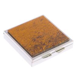 Таблетница на 4 отделения камень змеинная яшма цвет серебро — 