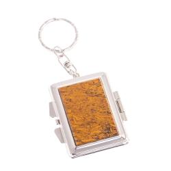 Складное зеркало брелок из змеиной яшмы прямоугольное — 