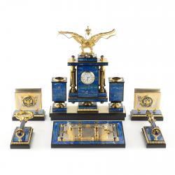 Настольный набор &quot;Двуглавый орел&quot; из лазурита — 