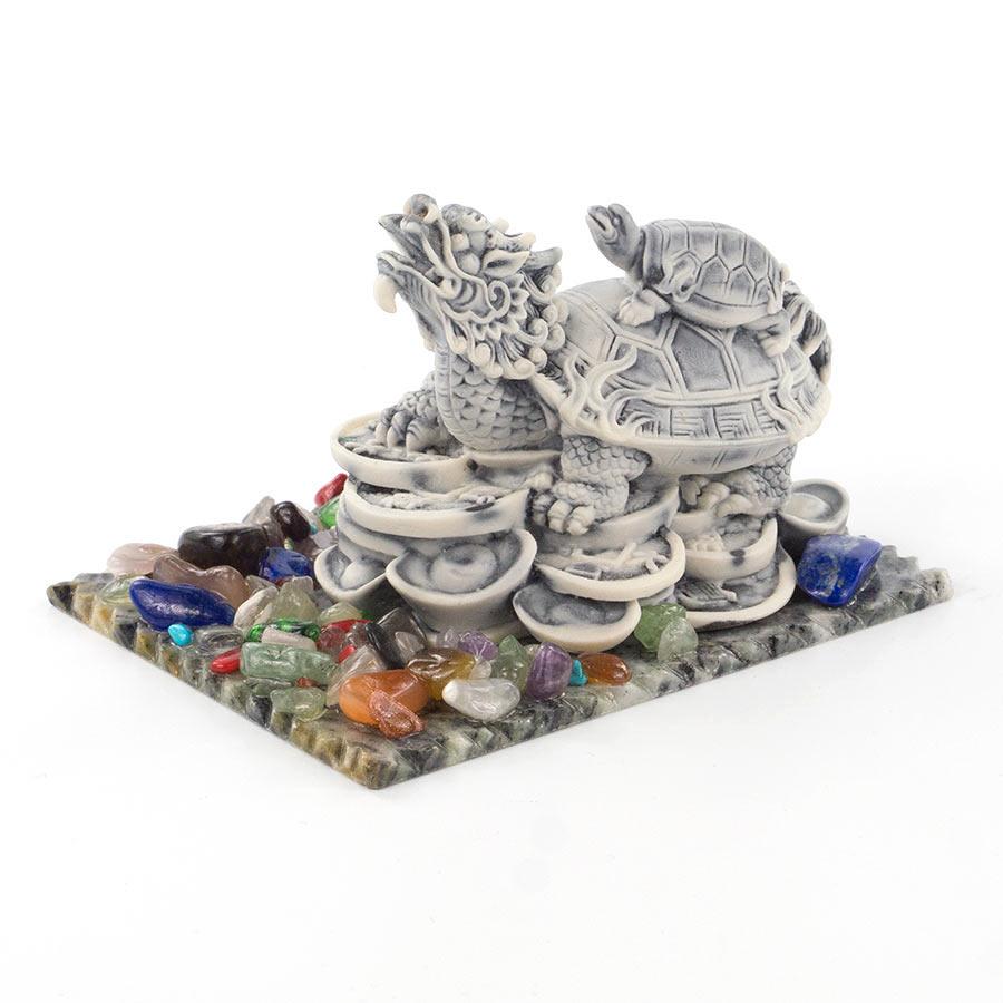 Сувенир "Черепаха с драконом" из мрамолита фото 1 — 