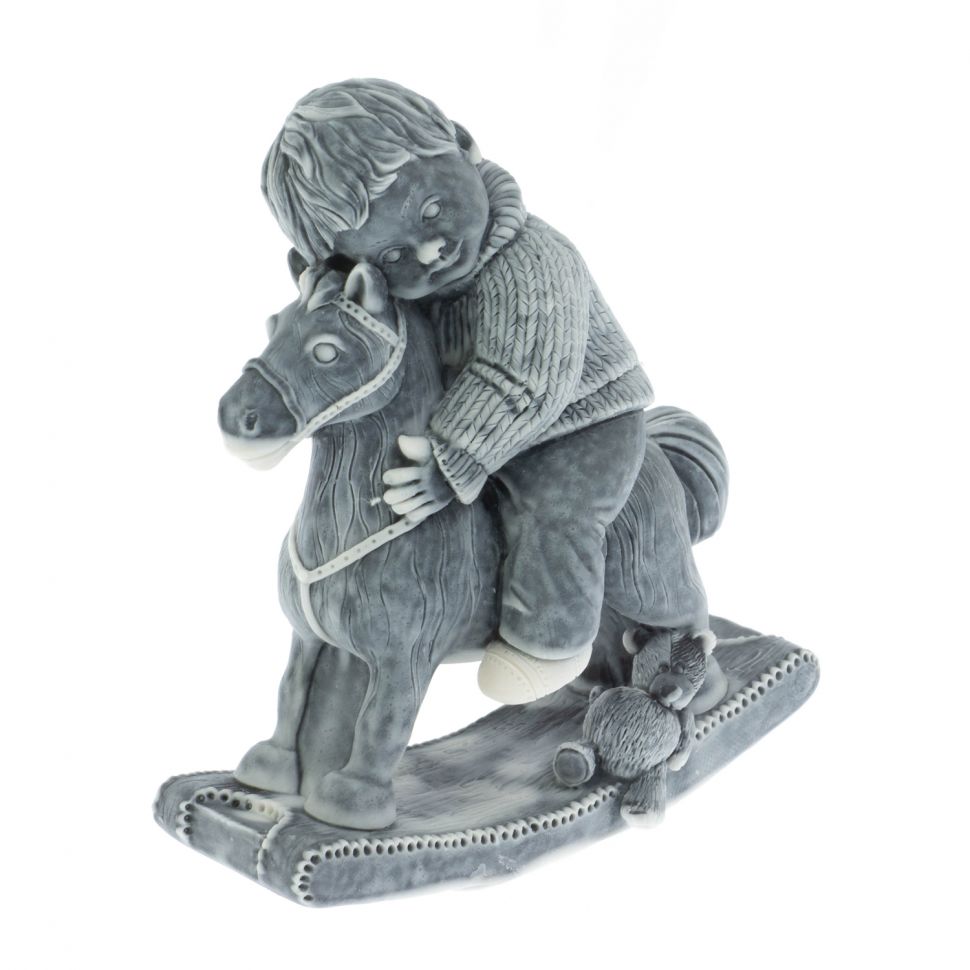 Сувенир из мрамолита "Мальчик на лошадке" большой фото 1 — 