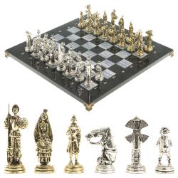 Шахматы &quot;Дон Кихот&quot; доска 40х40 см серый мрамор змеевик — 