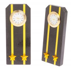 Часы &quot;Погон подполковник ВМФ / Капитан 2-го ранга&quot; камень змеевик — 