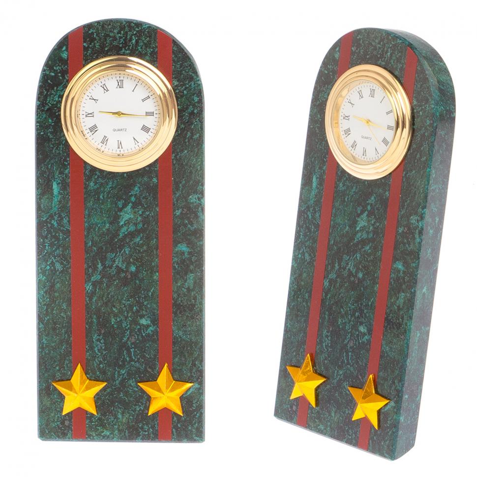 Часы "Погон подполковник МВД" нового образца змеевик фото 1 — 