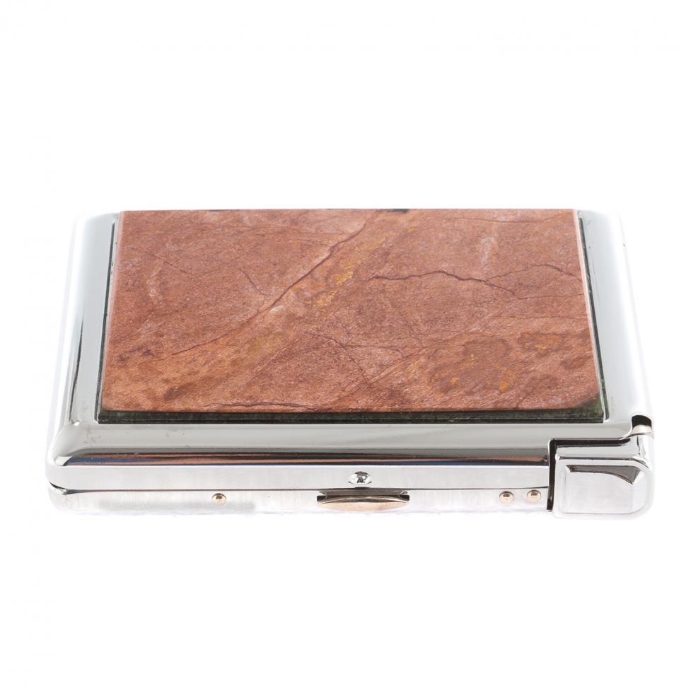 Портсигар на 20 сигарет с зажигалкой камень яшма фото 1 — 