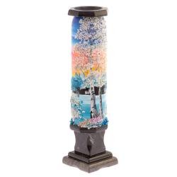 Каменная ваза &quot;Зима&quot; черный змеевик 8х8х29 см — 