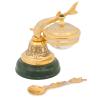 Икорница из нефрита "Колокольчик" с ложечкой Златоуст фото 1 — 