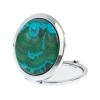 Зеркальце круглое из малахита с хризоколлой цвет серебро фото 2 — 