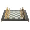 Настольные шахматы "Римские" бронза мрамор шабровский змеевик 40х40 см фото 2 — 