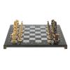 Шахматы подарочные из бронзы "Камелот" мрамор змеевик 40х40 см фото 2 — 