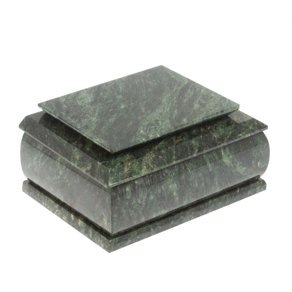 Шкатулка из змеевика 16х12х7,5 см фото 1 — 