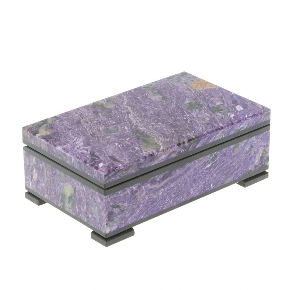 Шкатулка из чароита 12х7,5х4,5 см фото 1 — 