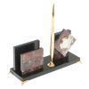 Настольная визитница с часами из камня креноид фото 2 — 