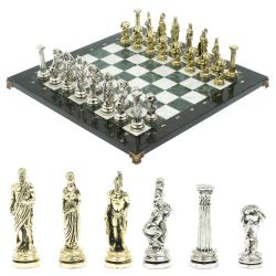 Шахматы &quot;Атлас&quot; доска 44х44 см из мрамора и змеевика — 